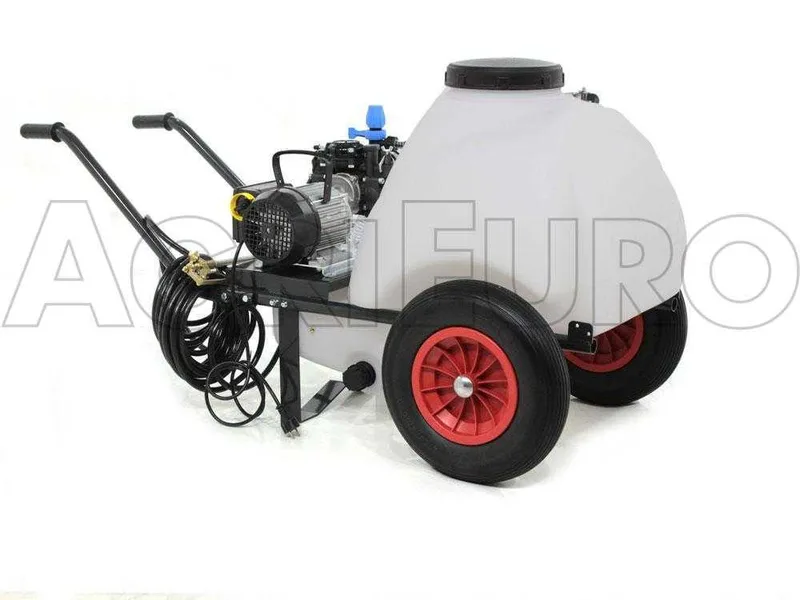 Groupe motopompe de pulvérisation Comet MC 25 - moteur monophasé sur chariot avec cuve 120 l