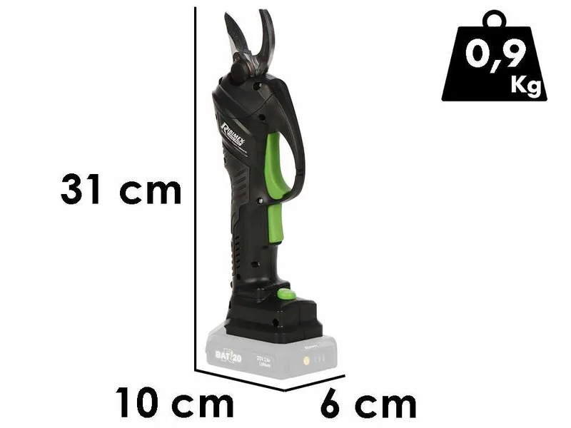 Ribimex PRBAT20/SECSB - Sécateur de taille électrique - Diamètre de coupe 25 mm