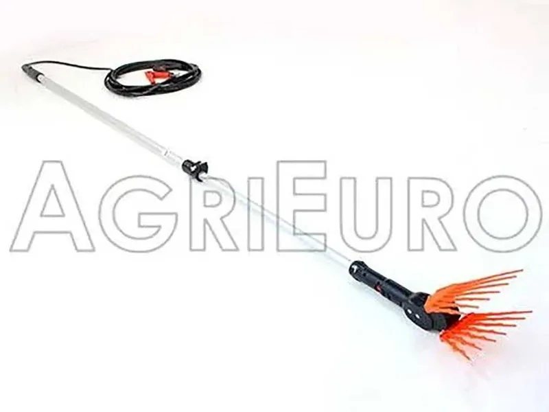 TecnoVIR Olivir - Peigne vibreur électrique à batterie 150-250 cm - perche télescopique en aluminium