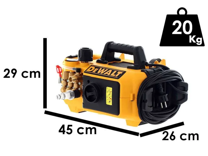 Nettoyeur haute pression à eau froide DeWalt DXPW 003CE de 150 bars max - 630L/H débit Max