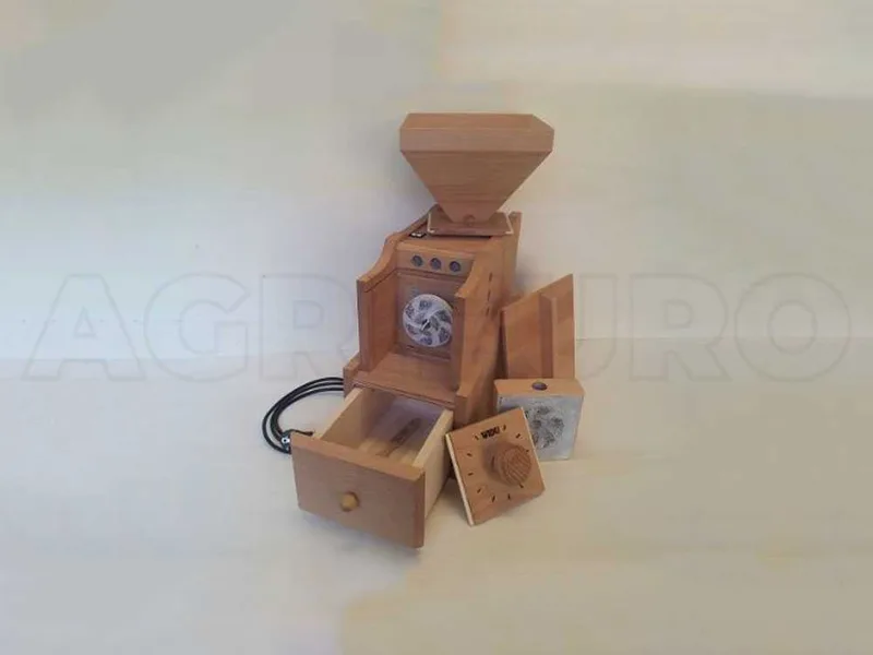WIDU Universalmühle Mod. 3 - Moulin à farine en hêtre avec meules en pierre - 600W