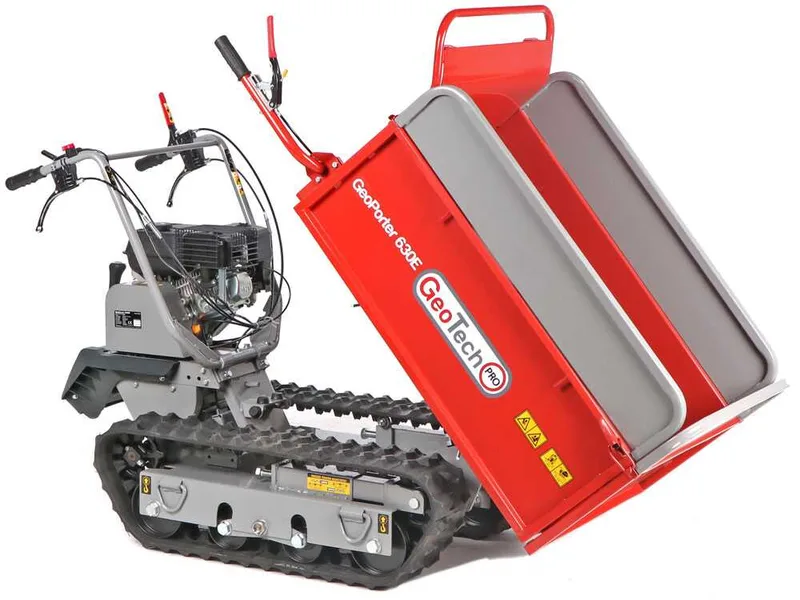 GeoTech Pro GeoPorter 630E - Brouette à moteur sur chenilles - Benne extensible 600Kg