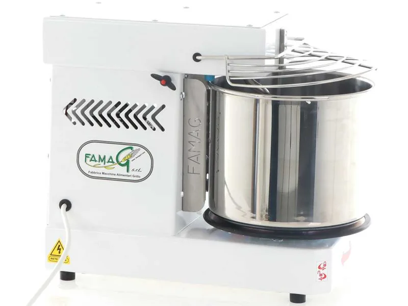 Pétrin à spirale Famag Grilletta IM 8 S 10 vitesses - Haut niveau d'hydratation tête basculante - Capacité de la cuve 8 Kg 11.5L