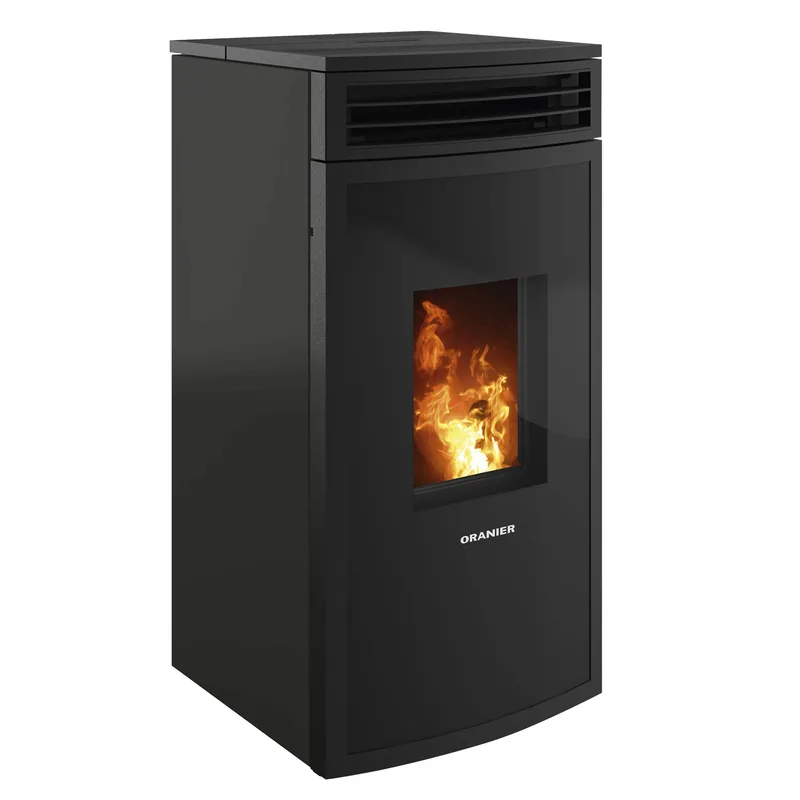 Oranier poêle à bois Neta acier noir raccord arrière