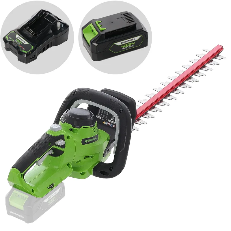 Greenworks G48HT - Taille-haie électrique à batterie 48V/2Ah - Lame de 51 cm