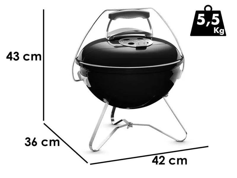 Weber Smokey Joe Premium Black - Barbecue à charbon portable