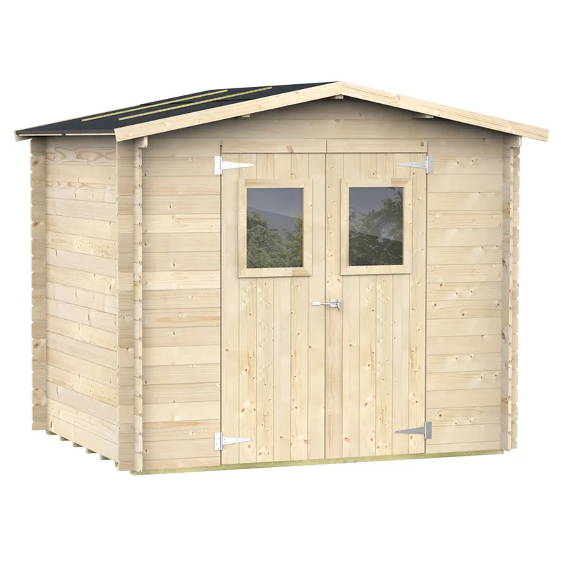 Alce Hobby 248x198 - Abri de jardin en bois - Avec fenêtres et porte à double battant - 248x198x217 cm