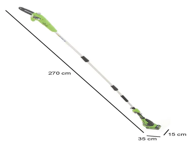 Greenworks G40PSFK2 - Élagueuse à batterie sur perche de rallonge - Batterie de 40V 2Ah
