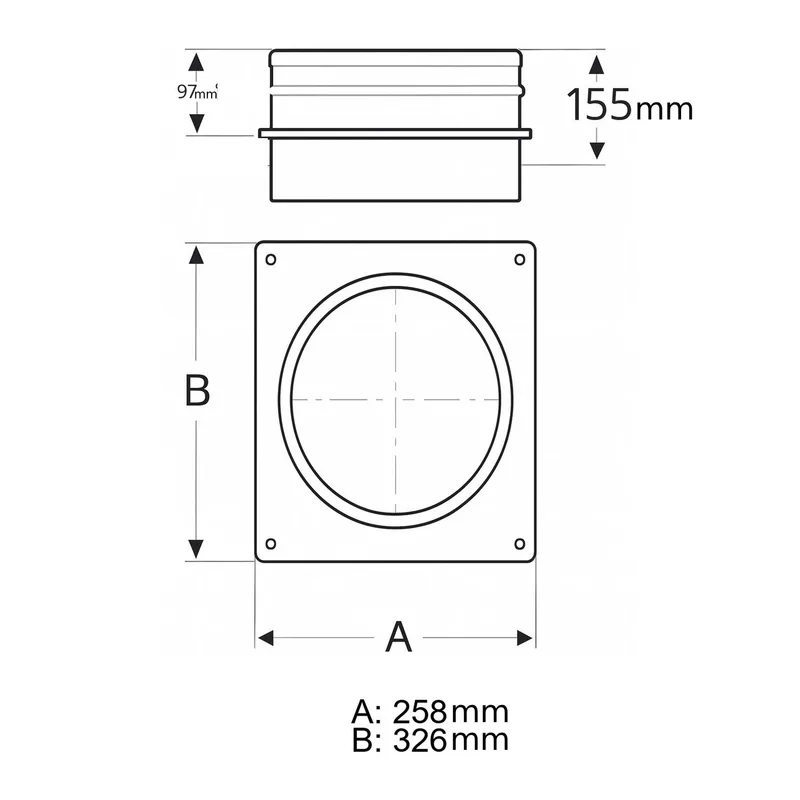 Schiedel ICS support intermédiaire Ø150 mm double paroi brillant