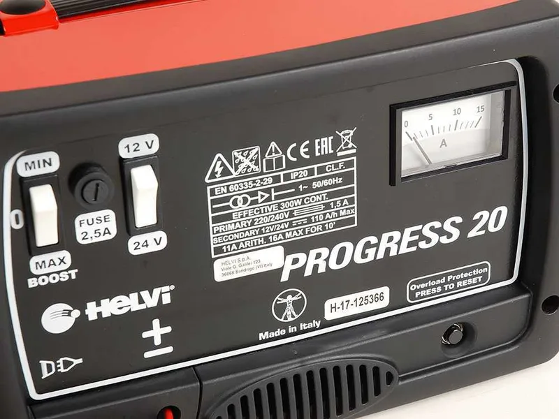 Helvi Progress 20 - Chargeur de batterie - 12/24V - monophasé