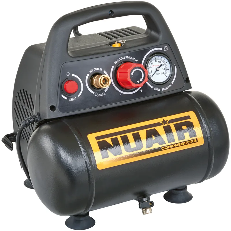 Nuair New Vento 200/8/6 - Compresseur d'air électrique portatif monophasé, oil-less - Moteur 1.5 CV - 6 L