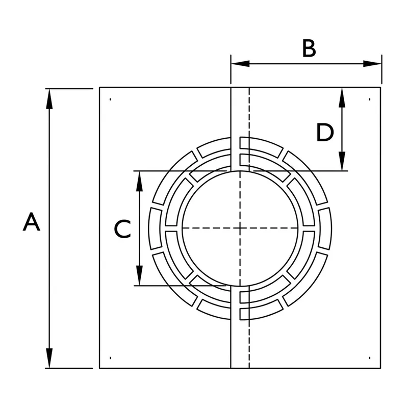 Schiedel Plaque de finition pour ventilation arrière 0-30° Ø 150 mm