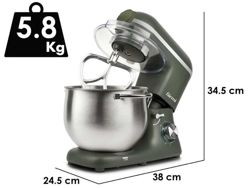 Girmi Gastronomo Plus IM5003 - Batteur mélangeur planétaire - Cuve de 8 litres