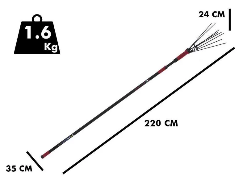 ARCHMAN AB01 - Peigne vibreur à batterie avec perche télescopique - de 220 à 315 cm - 2 x 21 V 4 Ah