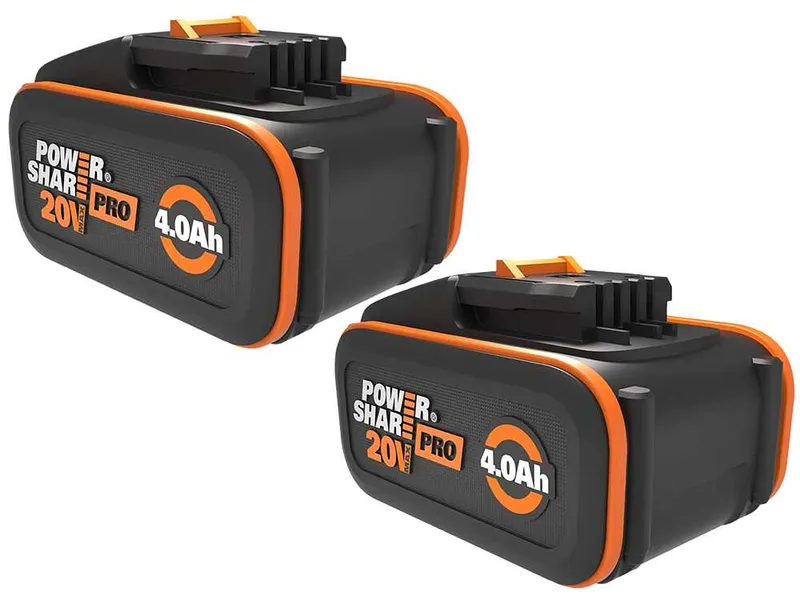 2 Batteries au lithium Pro powershare WA3644 20V 4Ah avec indicateur - Worx