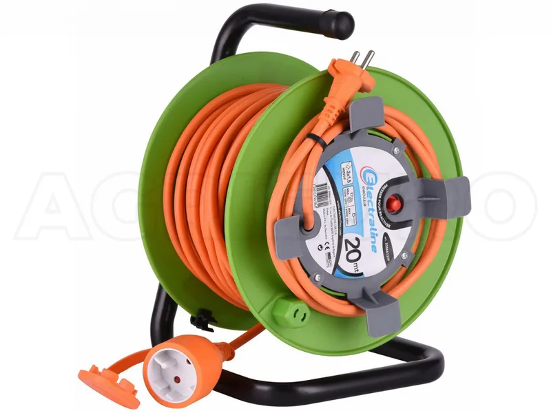 Enrouleur Electraline - 20m - Prise universelle Section 2 x 1,5 mm² (2 câbles avec section 1,5mm²)