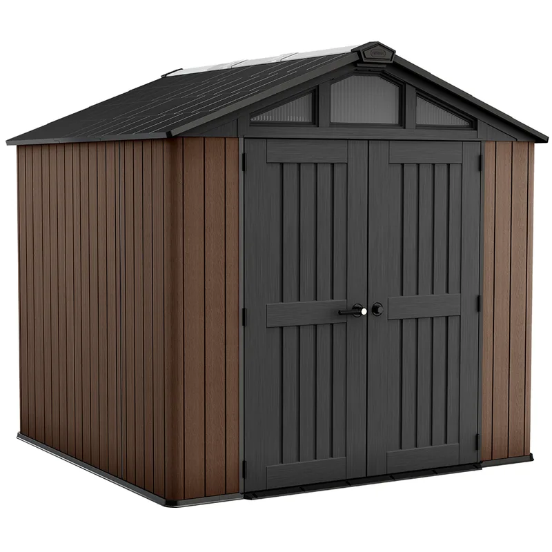 Keter Stronghold 8X8 - Abri de jardin - Avec porte à double battant - 252 × 231 × 241 cm