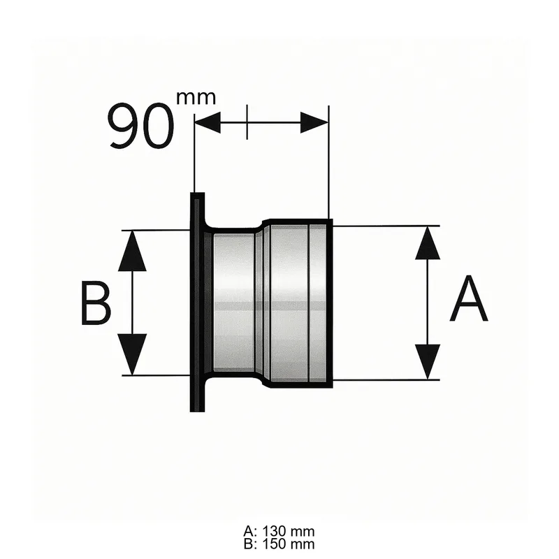 Schiedel adaptateur modérateur de tirage Ø130 mm pour PRIMA PLUS té pour raccord Ø150 mm simple paroi mat