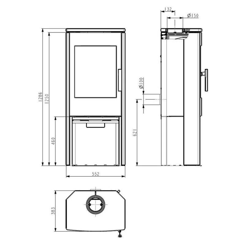 Haas+Sohn Vitorre Poêle à bois 6 kW Serpentino noir