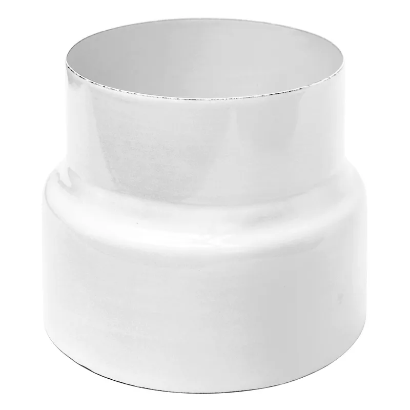 Réduction de tuyau de poêle / conduit de fumée émaillé Raik 150mm - 120mm Blanc