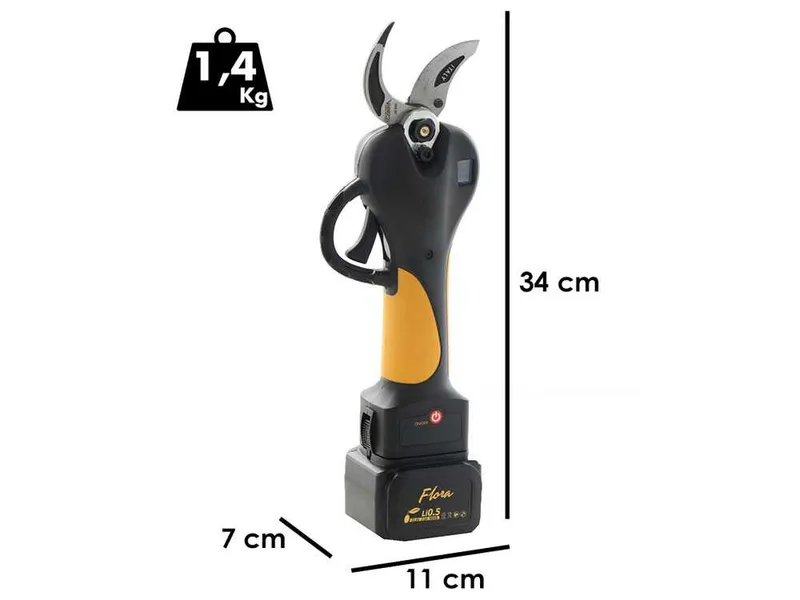 Sécateur électrique de taille Agritec Flora PC38 - 2x 21.6V 2.5Ah - Diamètre de coupe 38 mm