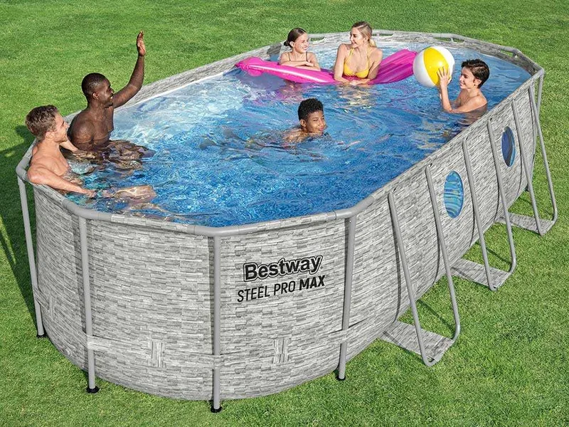 Bestway Steel Pro Max Splashview 56716 - 549x274x122 cm - Piscine ovale pour 7-8 personnes