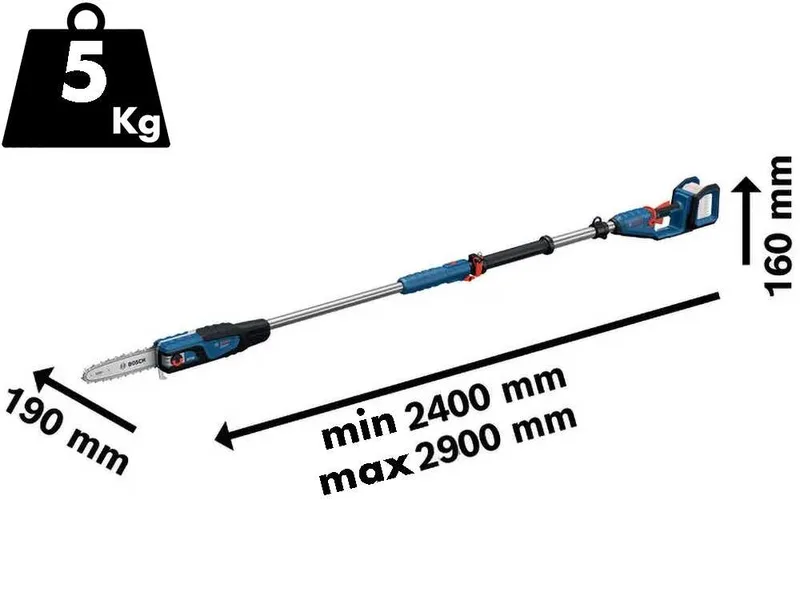 Bosch Professional gke 18V-25T - Élagueuse électrique à batterie sur perche télescopique - 18 V - sans batteries ni chargeur