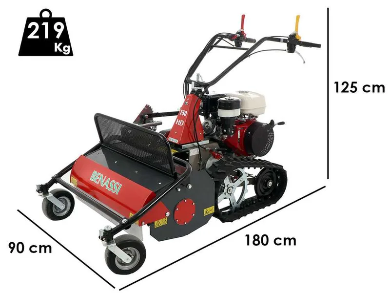 Benassi T750 HD - Tondeuse débroussailleuse à couteaux sur chenilles - Honda GX390