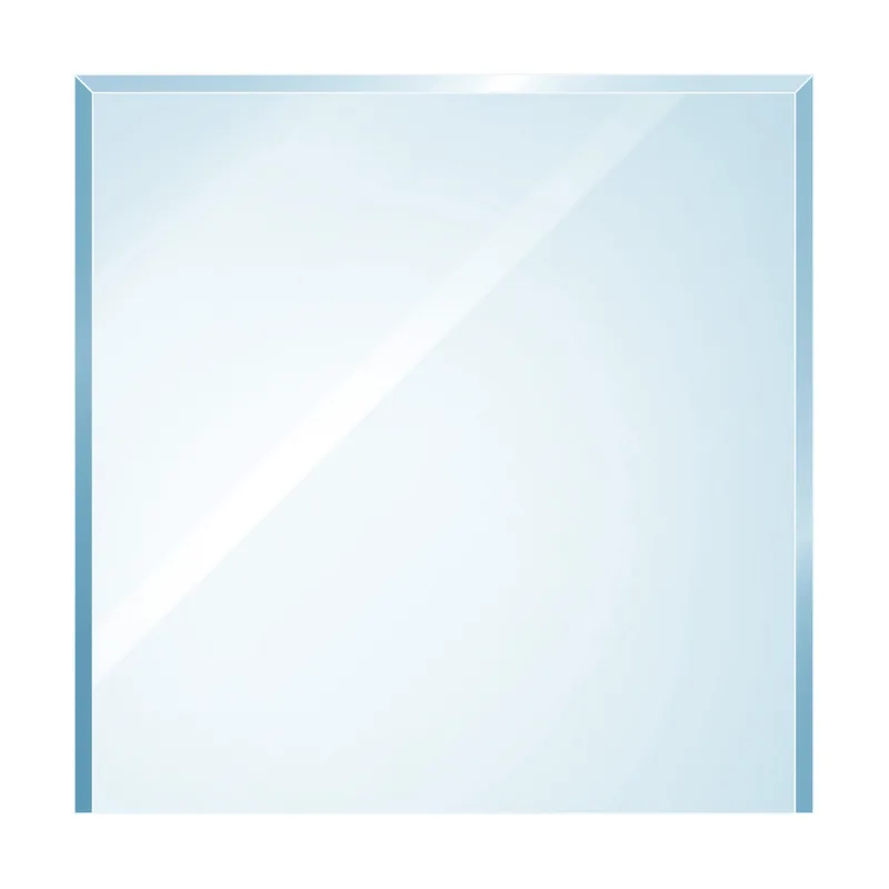 Plaque de verre carrée Raik Kamin 2 avec facette incluse