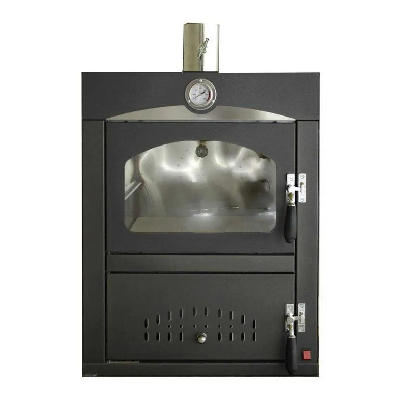 AgriEuro Minimus 50 Mini Inc - Four à bois en acier inox encastrable - 2 étages