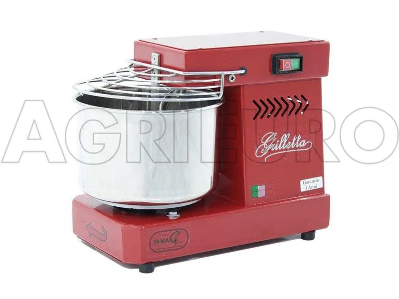 Pétrin à spirale électrique - Famag Grilletta IM 5 Color - Rouge 5 kg - 8 L