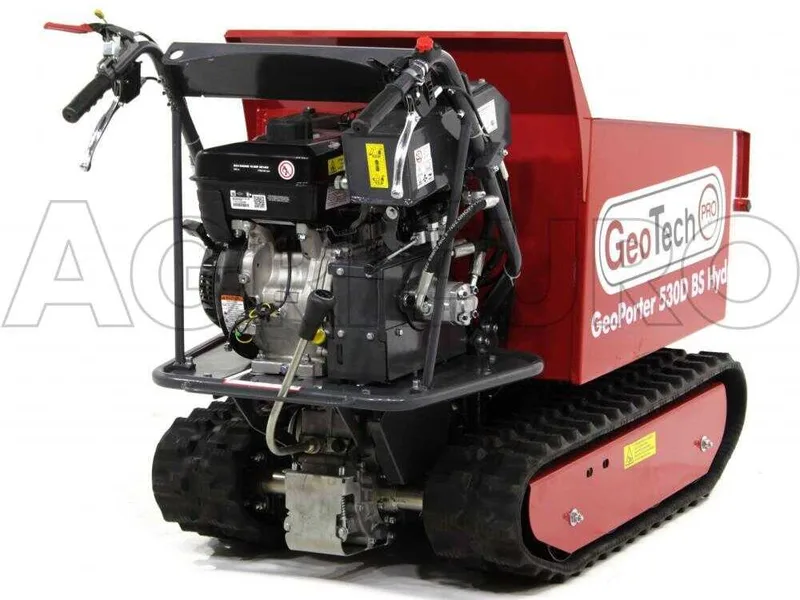 Brouette à moteur GeoTech Pro GeoPorter 530D BS Hydro - 12 CV - benne dumper hydraulique 500 kg