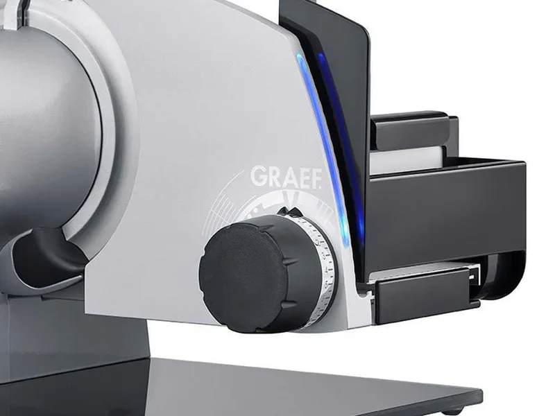 Graef SKS Line 700 Silver - Trancheuse en porte-à-faux avec lame de 170 mm - Avec éclairage à Led