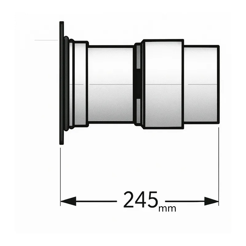 Schiedel raccord 80 simple paroi, recoupable pour PRIMA PLUS Ø113 mm mat
