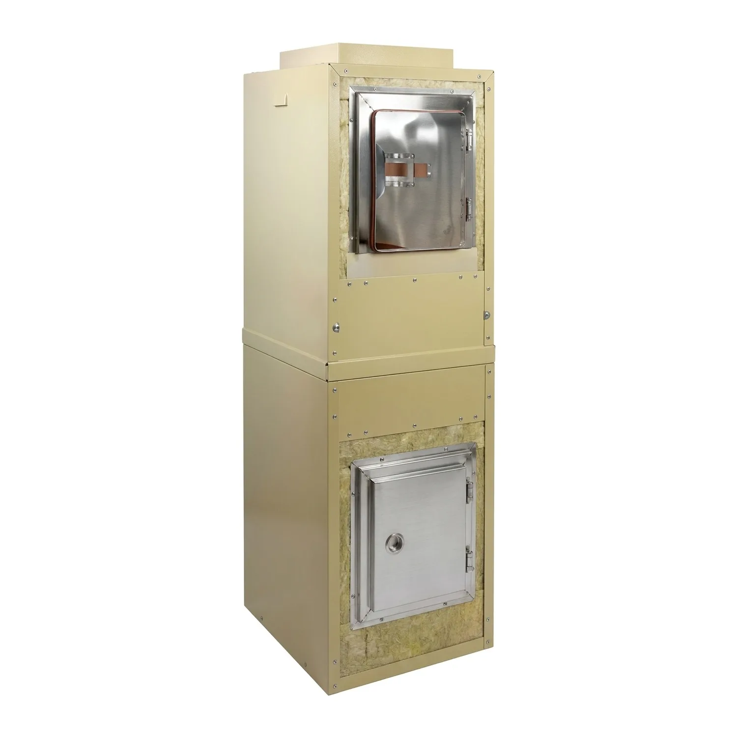 Schiedel Élément de gaine LB90 H=1090 mm 280x280 mm avec raccord de ramonage PPL carré Ø 180 mm et pot à condensats