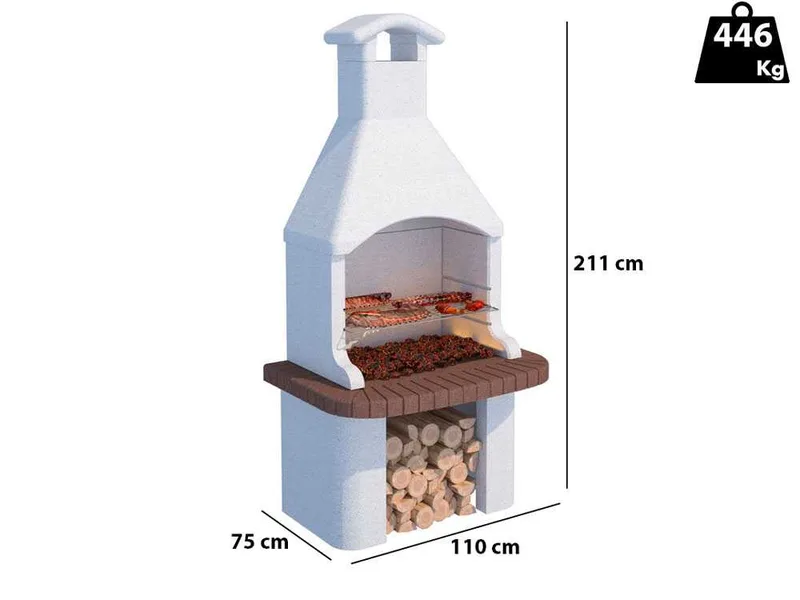 Linea VZ Tremiti - Barbecue à bois et charbon en maçonnerie