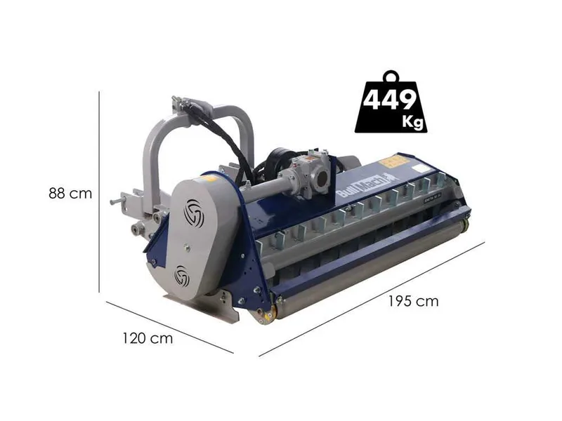 BullMach Demetra 165 SH - Broyeur agricole pour tracteur - Série lourde - Déport hydraulique
