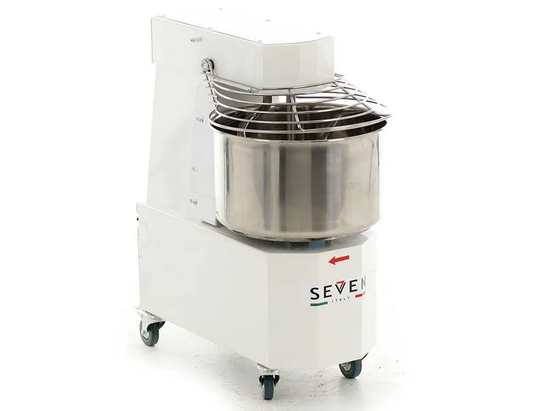 Pétrin à spirale professionnel Seven Italy GH 30 2V - 230 V - Avec roues et Minuterie - 2 vitesses