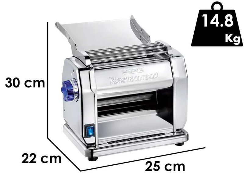 Imperia New Restaurant Professional Ruvida - Laminoir - Machine à pâtes électrique en INOX 160W