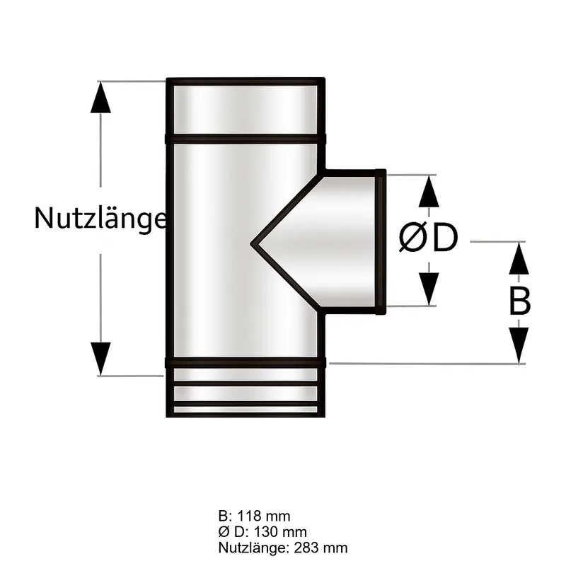 Schiedel PRIMA PLUS raccord de porte de nettoyage rond Ø130 mm simple paroi mat