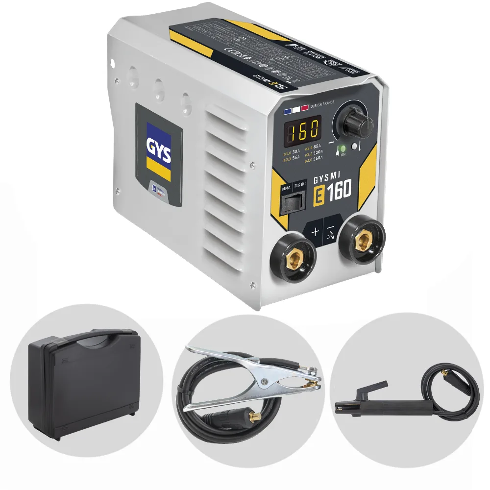 Gys Gysmi E160 - Poste à souder inverter (MMA) - Kit avec mallette - Courant continu (CC)