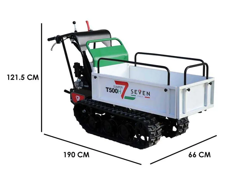 Brouette à chenilles Seven Italy T500H GX-E - benne extensible - charge 500 kg