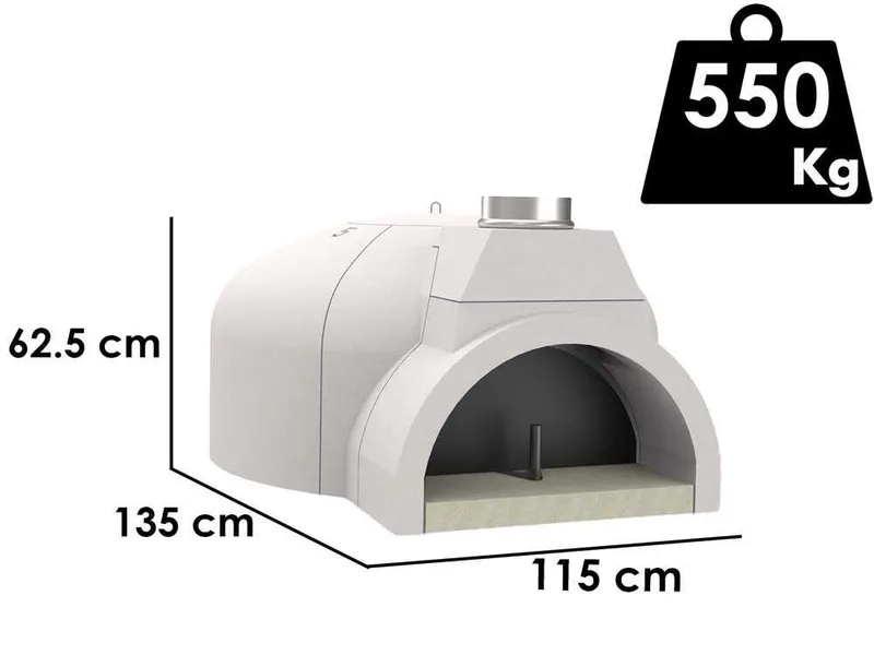 Edilmark FP 100N - Four à bois encastrable avec plan de cuisson Ø 100 cm - Capacité cuisson 5 pizzas