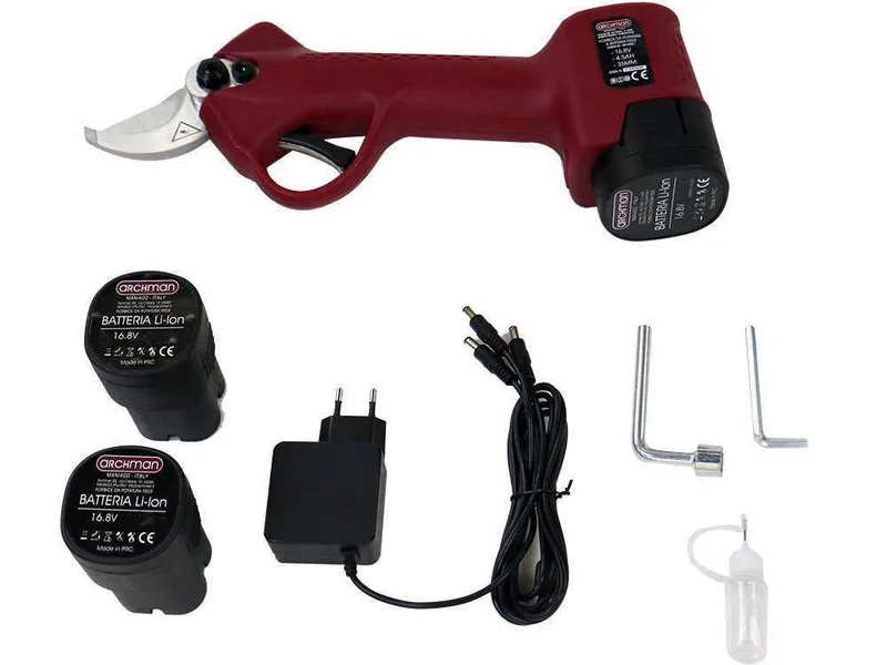 Sécateur à batterie Archman FE03-35 - 3 batteries de 16.8V/4ah - Diamètre de coupe 35 mm