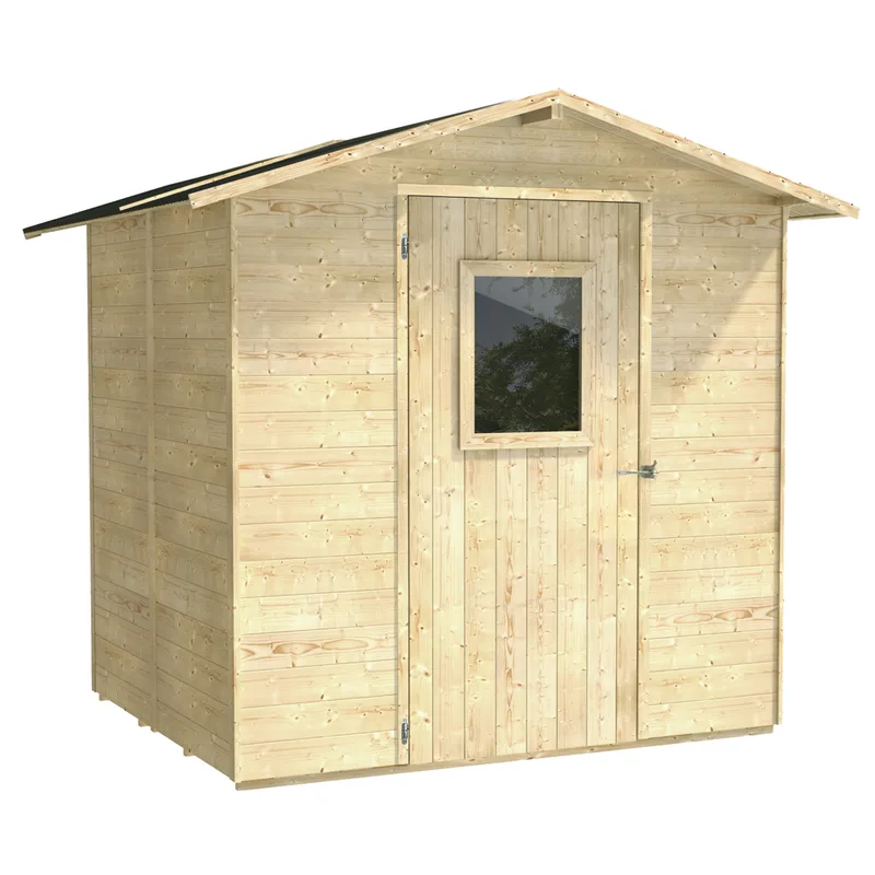 Alce Vaniglia 200x207 - Abri de jardin en bois - Avec fenêtre à l'avant - 200x207x214 cm