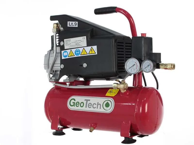 GeoTech AC9-8-15 - Compresseur électrique compact portatif - Moteur 1.5 CV - 9 L air comprimé