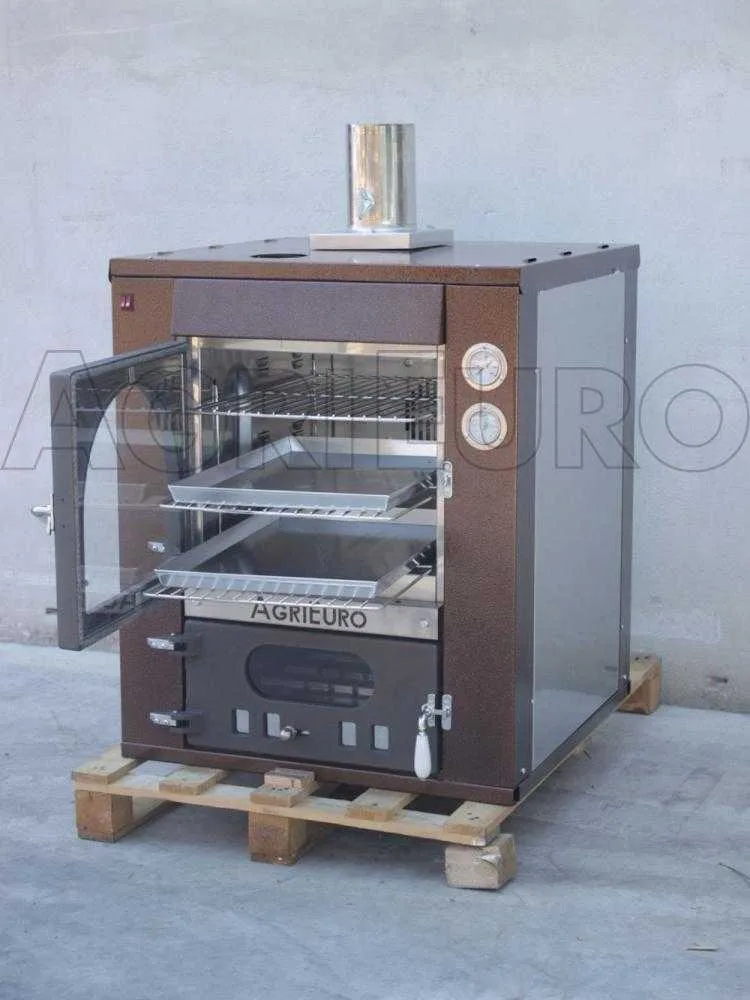 AgriEuro Medius 60 Deluxe INC - Four à bois en acier encastrable - Cuivre émaillé - Inox