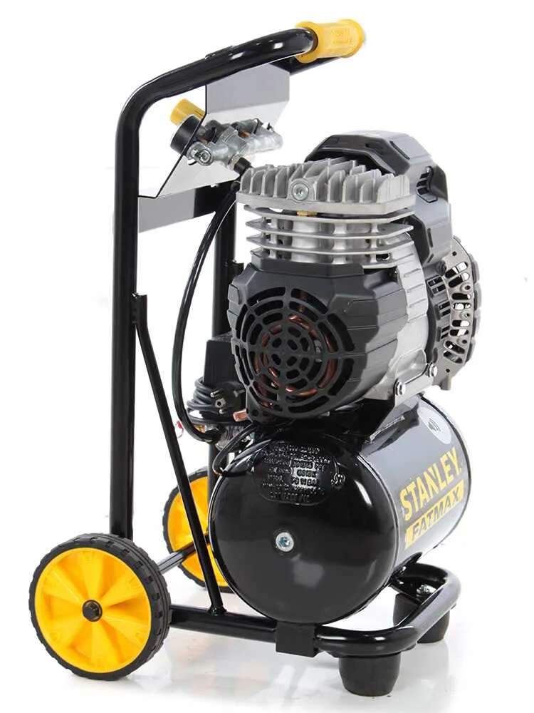 Stanley Sil Air 244/10 PCM - Compresseur d'air électrique vertical monophasé silencieux, oil-less - Moteur 1.5 CV - 10 L