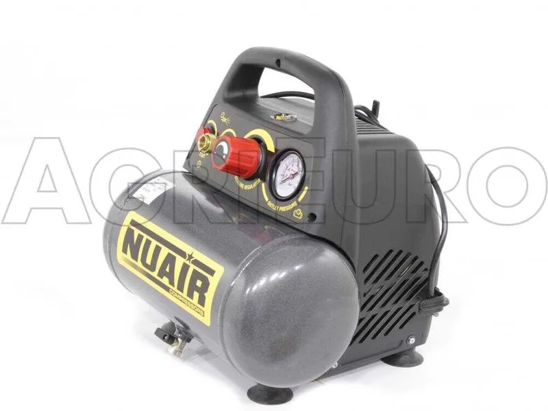 Nuair New Vento 200/8/6 - Compresseur d'air électrique portatif monophasé, oil-less - Moteur 1.5 CV - 6 L