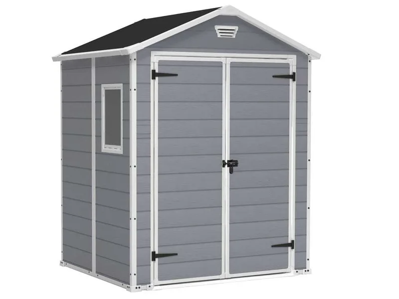 Keter Manor gris - Abri de jardin - Avec fenêtre latérale - 185x152x226 cm